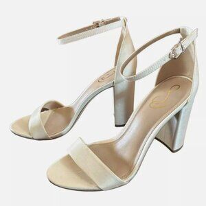Sam Edelman YARO BLOCK HEEL SANDAL (Pearl Ivory Silk)